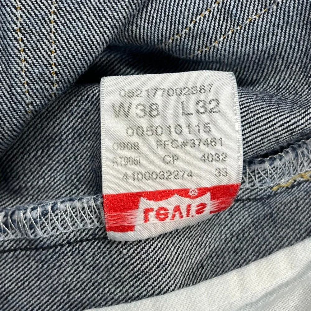 Levi's 501 Original Jeans Mens 38x32 (Fits 36x29) Blue Straight Button Fly Y2K